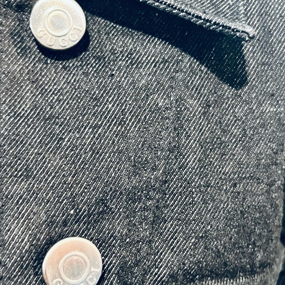 LUX ISLAND | Gucci by Tom Ford 1999 Black Logo Button Cotton Denim Jacket $900 - Picture 4 of 8